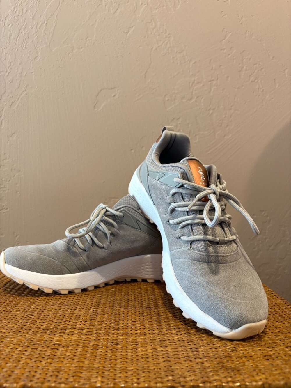 Ryka Kali Walking Shoes - Gray Suede, 8M, Lace Up Womens Sneaker